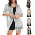Sparkling Metallic Shawls and Wraps for Women,Shawl Scarf for Bridal