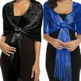 thumbnail image 1 of Sparkling Metallic Shawls and Wraps with Buckle for Evening Dresses Party Wedding Bride Bridesmaid, 1 of 12