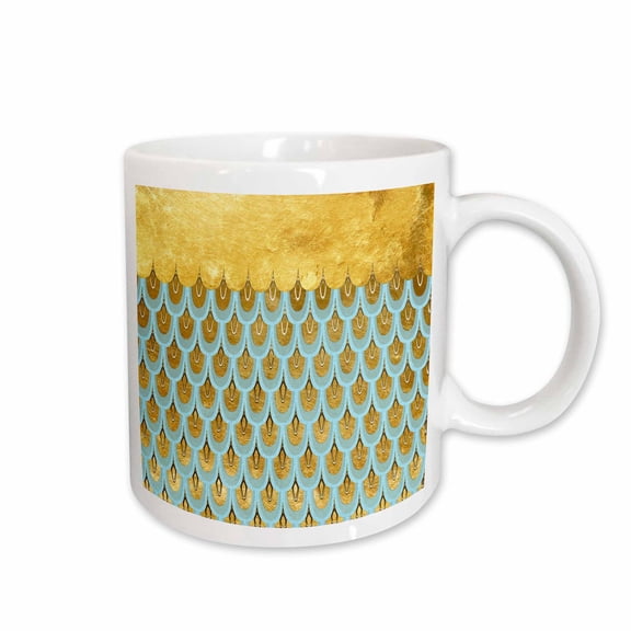 3drose, Sparkling Mint Luxury Elegant Girly Trendy Mermaid Scales Glitter, 15oz Mug