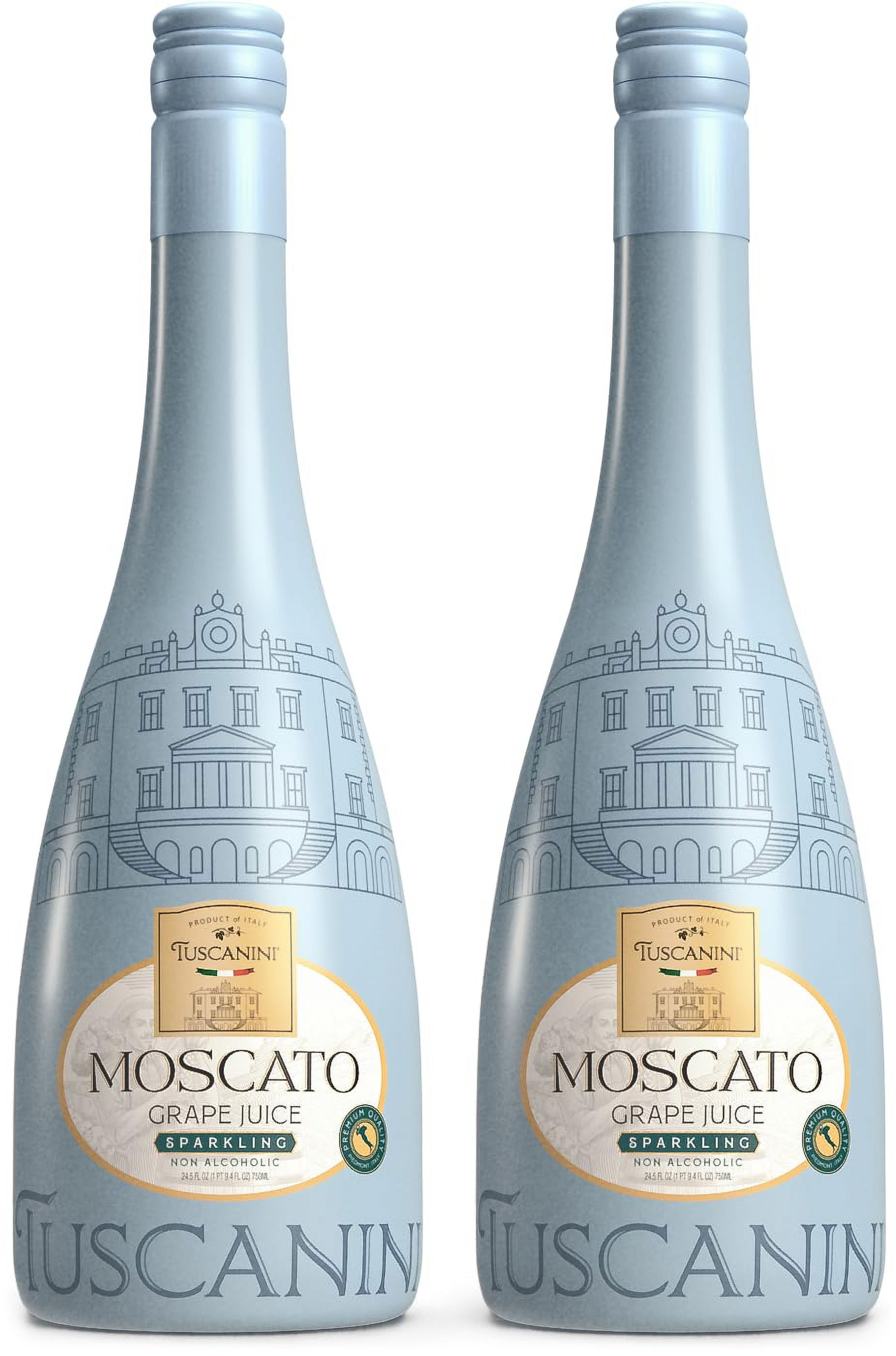 Sparkling Moscato Grape Juice, 25.3oz (2 Pack) | Non Alcoholic Italian ...