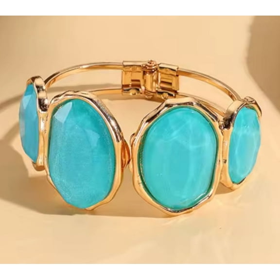 Sparkling Multi Layer Golden Blue Crystal Bracelet Bangle Luxury Women Fashion Jewelry Accessories