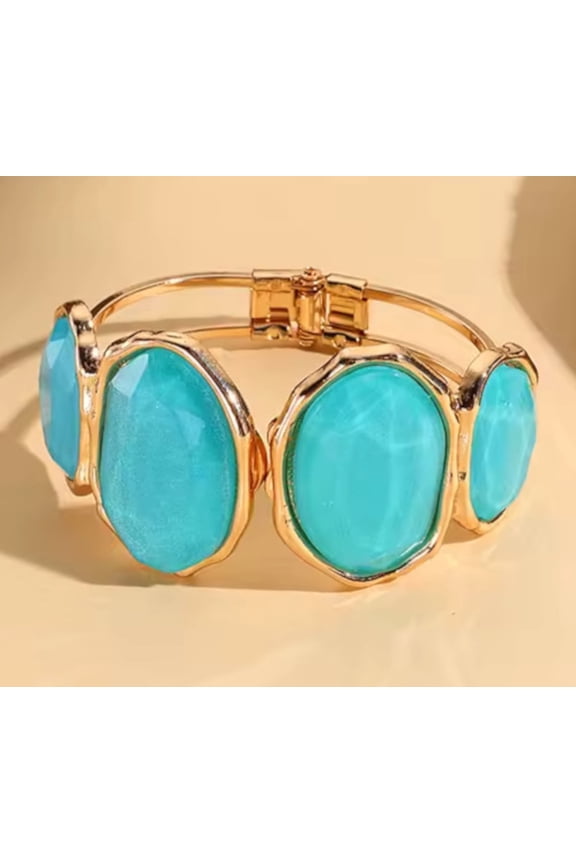Sparkling Multi Layer Golden Blue Crystal Bracelet Bangle Luxury Women Fashion Jewelry Accessories
