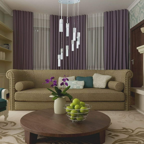 Rectangular Crystal Chandelier // 9 Light