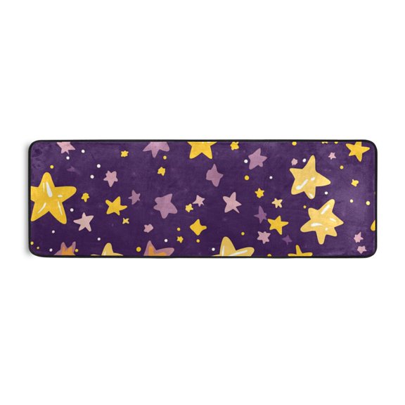 Sparkling Night Sky Runner Rug for Hallways Kitchen Non Slip 2'x 6' Washable Hall Carpet for Bedroom Entryway Laundry Room