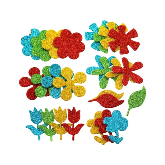 Sparkling Number Star Heart Flower Decorative Sticker Glittering Adhesive Foam Sticker for Kid Craft Birthday Decoration