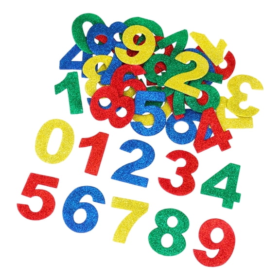 Sparkling Number Star Heart Flower Decorative Sticker Glittering Adhesive Foam Sticker for Kid Craft Birthday Decoration