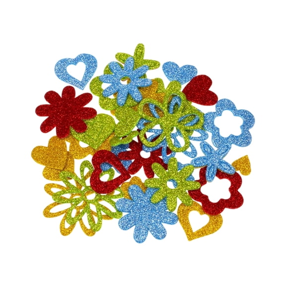 Sparkling Number Star Heart Flower Decorative Sticker Glittering Adhesive Foam Sticker for Kid Craft Birthday Decoration