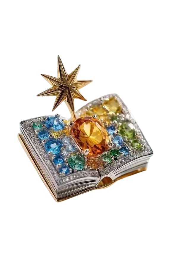Sparkling Octagonal Star Pin With Dazzling Crystal Stones Perfect For Formal Event And Parties Dress Accessory