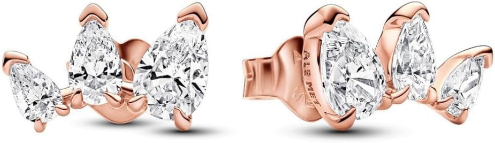 PAN-DORA Sparkling Pear Stud Earrings 282836C01