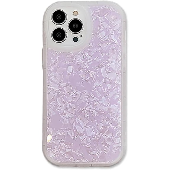 Sparkling Pearl Dream Shell Pattern Soft  for iPhone Case (Purple,iPhone 14 Pro Max)