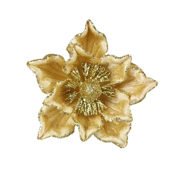 Sparkling Poinsettia Christmas Artificial Flowers with Stems for Table Centerpiece Holiday Party Home Decorations