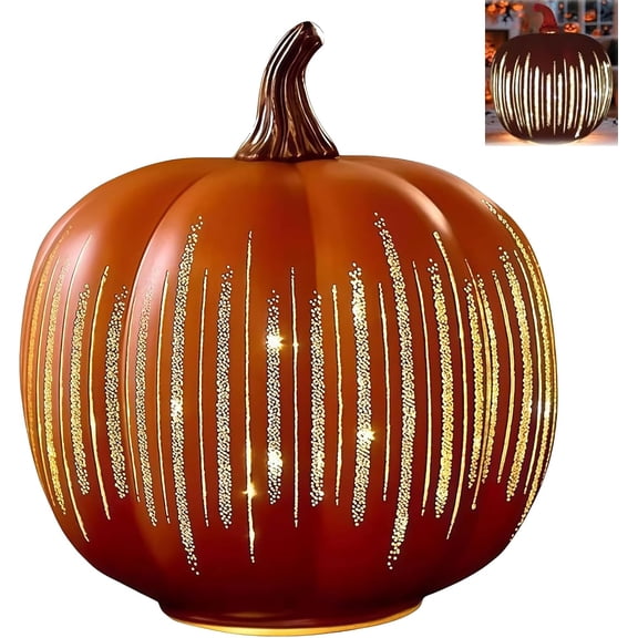 Sparkling Pumpkins, Twinkle Illuminated Twinkle LED Light Pumpkins | Timer Lighted Sparkling Starry Night Glass Pumpkin, Twinkle Light Pumpkin, for Home Bedroom Tabletop Party Display