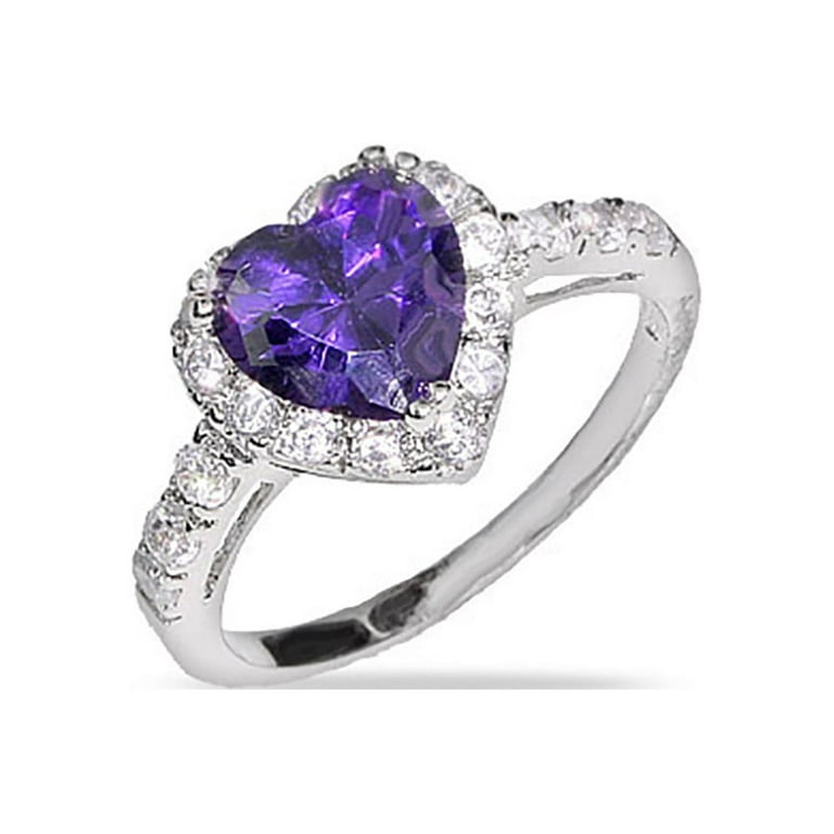 Ring with purple heart clearance