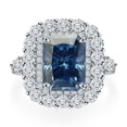 thumbnail image 1 of Sparkling Radiant Cut Moissanite Rings Women 3 Carat D Color VVS1 Clarity S925 Sterling Silver Lab Created Diamond Rings Anniversary Wedding Promise Ring with Certificate, 1 of 7