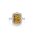thumbnail image 1 of Sparkling Radiant Cut Moissanite Rings Women 4 Carat D Color VVS1 Clarity S925 Sterling Silver Lab Created Diamond Rings Anniversary Wedding Promise Ring with Certificate, 1 of 7