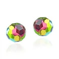 thumbnail image 1 of Sparkling Rainbow Crystal Ball and Sterling Silver 6mm Round Stud Earrings, 1 of 6