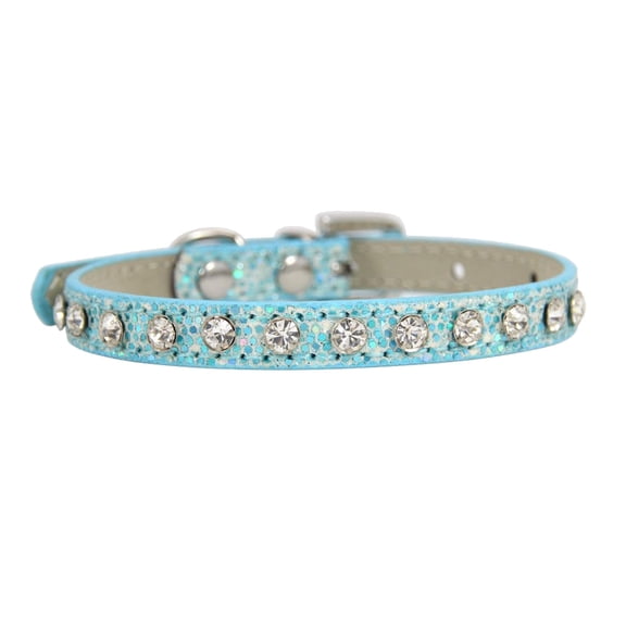 Stylish Rhinestone Pet Collar Adjustable Sparkling Bling Necklace for Cats Puppies and Small Animals