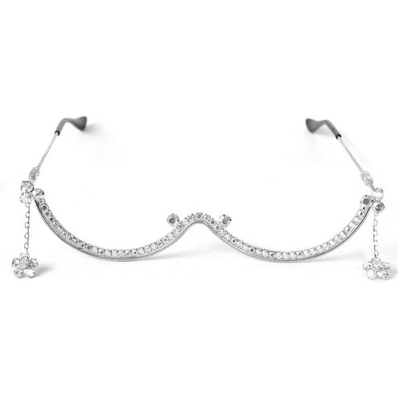 Sparkling Rhinestone-Adorned Metal Eyeglass Frame Lightweight Comfort Fit for Daily & Special Occasions