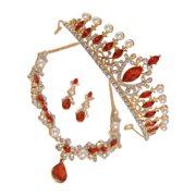 Sparkling Rhinestone Bridal Jewelry Set with Crown Headpiece & Earrings for Weddings & Galas