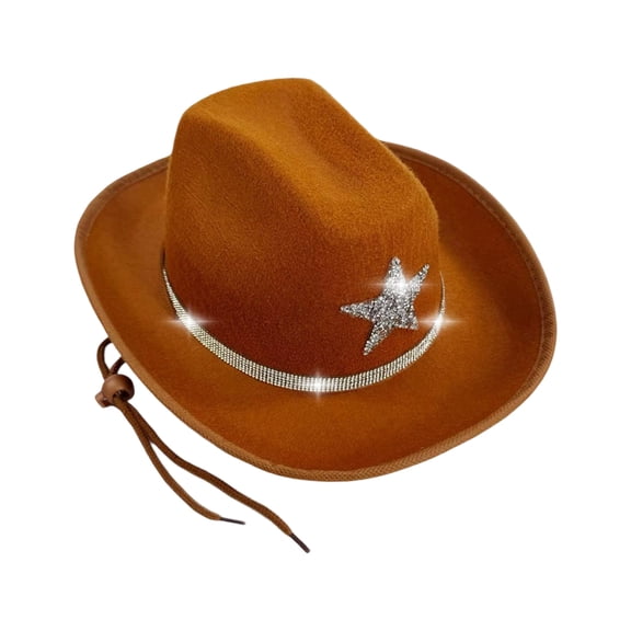 Sparkling Rhinestone Cowboy Hats for Kids, Soft for Costume Parties & Outdoor Adventures
