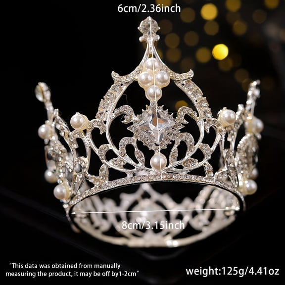Sparkling Rhinestone Dance Tiara - Elegant Round Crown for Proms, Birthdays, and Special Occasions