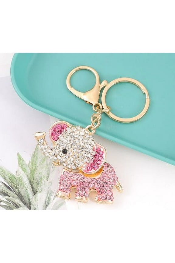 Sparkling Rhinestone Elephant Keychain Cute Animal Bag Charm Rhinestone Elephant Key Chain Elephant Key Ring Hanging Decor For Backpack Bag Purse Handbag