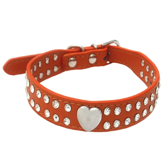 Sparkling Rhinestone Floral Leather Dog Collar for Small and Medium Breed Companions