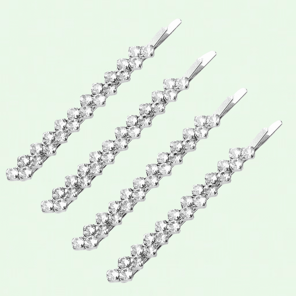 Sparkling Rhinestone Hair Pins, Set of 4, Stylish Decorative  display picture 1