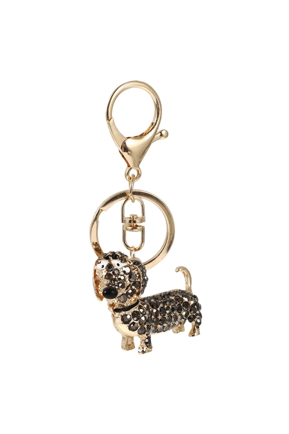 Sparkling Rhinestone Keychain Poodle Charm Keyring Car Key Purse Puppy Pendant for