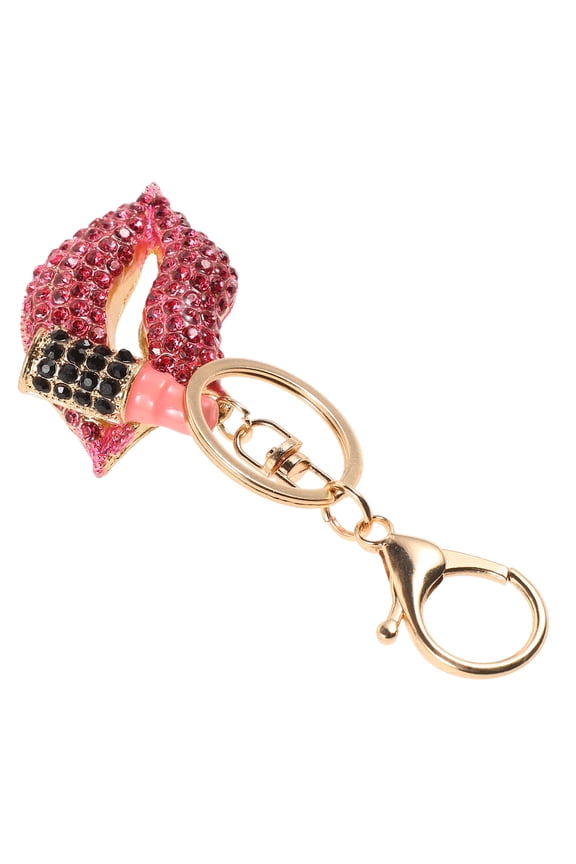 Sparkling Rhinestone Lip Keychain Cute lipstick Bag Charm Rhinestone Lip Key Chain Lip Key Ring Hanging Decor For Backpack Bag Purse Handbag