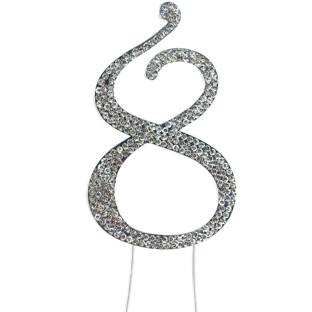 Sparkling Rhinestone Metal Crystal Cake Topper - Walmart.com