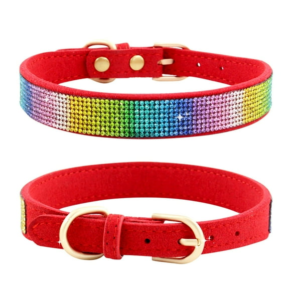 Sparkling Rhinestone Pet Collar with Bow Tie and Secure Metal Buckle Adjustable Bling Accessory for Small Dogs and Cats