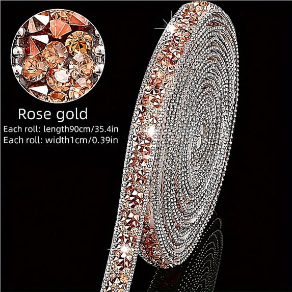 Sparkling Rhinestone Ribbon Trim - Self-Adhesive Crystal Tape for DIY Clothing, Shoe & Bag Embellishment