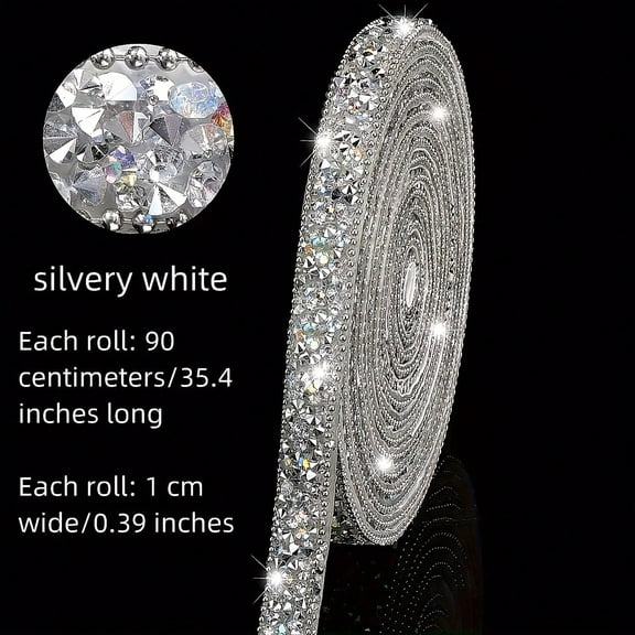Sparkling Rhinestone Ribbon Trim - Self-Adhesive Crystal Tape for DIY Clothing, Shoe & Bag Embellishment