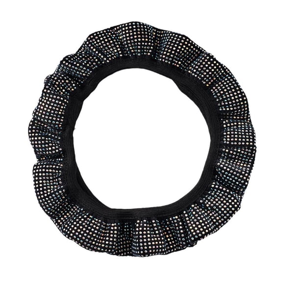 Sparkling Rhinestone Steering Wheel Cover for Women, Bling Crystal Auto Interior Accessories, Universal 15 Inch Flannel Steering Wheel Protector