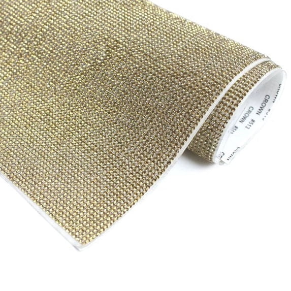 Sparkling Rhinestone Stickers Sheet, Self-Adhesive, 9.45x15.75" for Arts & Crafts, Light Yellow