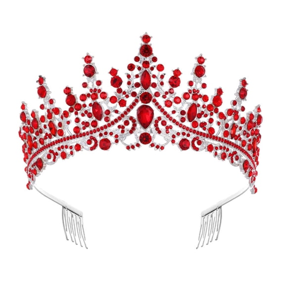 Sparkling Rhinestones Bridal Crowns with Secure Hair Comb Grip Wedding Headpiece For Bride Ceremony and Photography Props