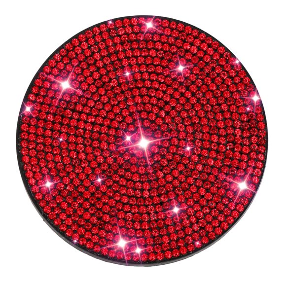 Sparkling Rhinestones Car Cup Coasters with Nonslip Rubber Base for Secure Placement