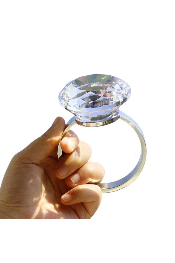 Sparkling Rhinestones Cluster Dress Ring Artificial Crystal Construction Easy to Wear for Casual or Formal Outfits