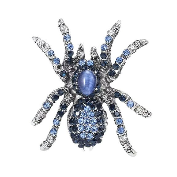 Sparkling Rhinestones Spiders Lapel Pin Unique Designed Fashion Brooch Accessory