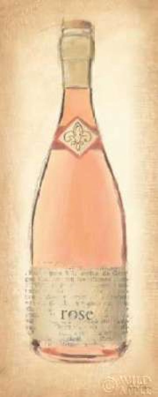 Sparkling Rose Bottle Canvas Art - Emily Adams (24 x 48)