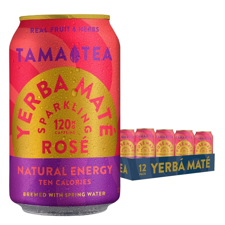 yerba mate tea glp 1 Sparkling Rose Yerba Mate by Tama Tea - Healthy Energy Drink Alternative - Made with Real Fruit & Herbs