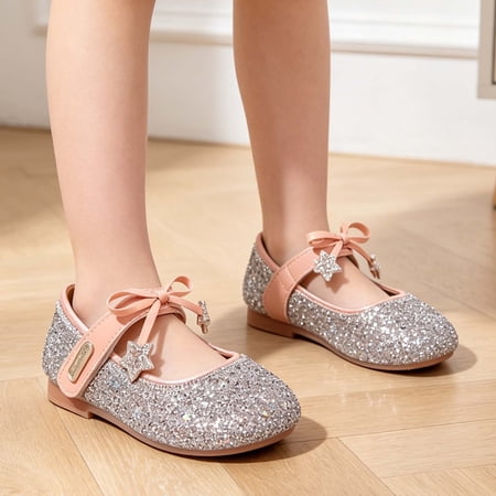Sparkling Sandals with Soft Sole for Performances – Lightweight Party Sandals for Young Dancers Sandal Rose Kids Rubber Rhinestone Thick Heel Sandals Girls Slides Size 4 Rubber Kids Toddler