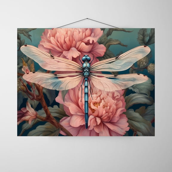 Sparkling Sapphires - Dragon Fly Canvas Wall Art