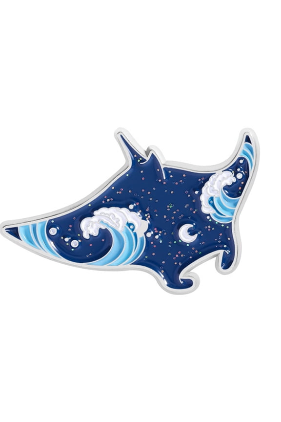 Sparkling Sea Themed Enameled Brooch With Dolphin Sharked Designs Alloy Pin For Clothing Bags Hats Decoration