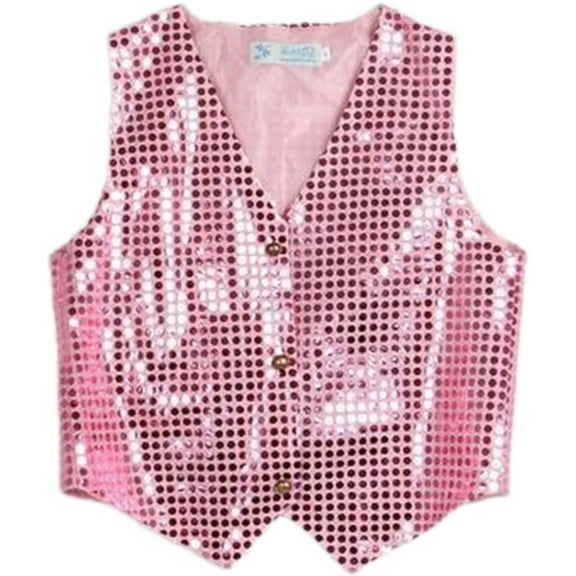 Sparkling Sequined Vest for Boys and Girls Youthful Sparkling Gilet Trendy Dance Vest Fashionable