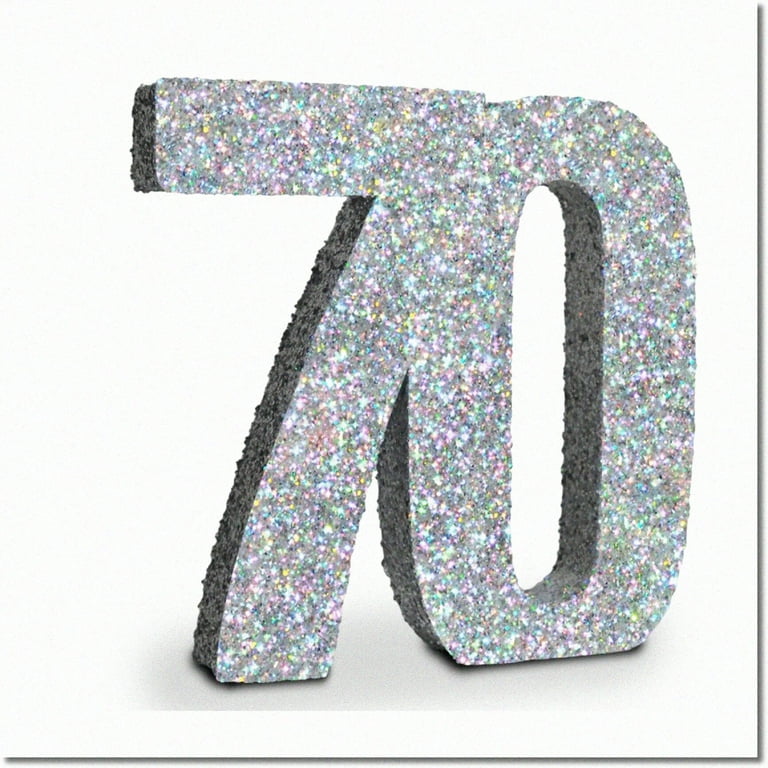 Silver Glitter Number Table Decoration