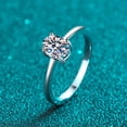 thumbnail image 1 of Sparkling Single 1 Carat Moissanite Rings for Women - 925 Sterling Silver Wedding Band Ring & Engagement Jewelry Gift, 1 of 6
