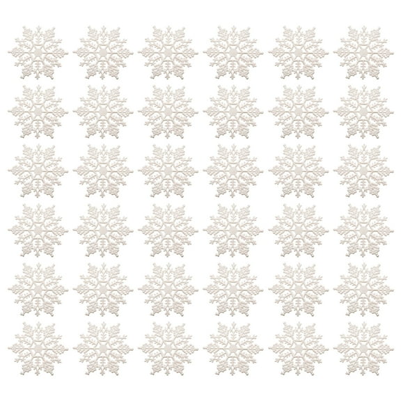 Glittering Snowflake Ornament Set for Festive Christmas Tree Hanging Decorations and Seasonal Holiday Party Home Decorative with Design