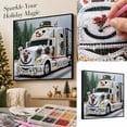 thumbnail image 1 of Sparkling Snowman Truck Christmas Diamond Painting Kit, DIY 5D Winter Holiday Craft for Adults, 11.81 Inch White Truck Snowman Design Wall Decor Gift, 1 of 4